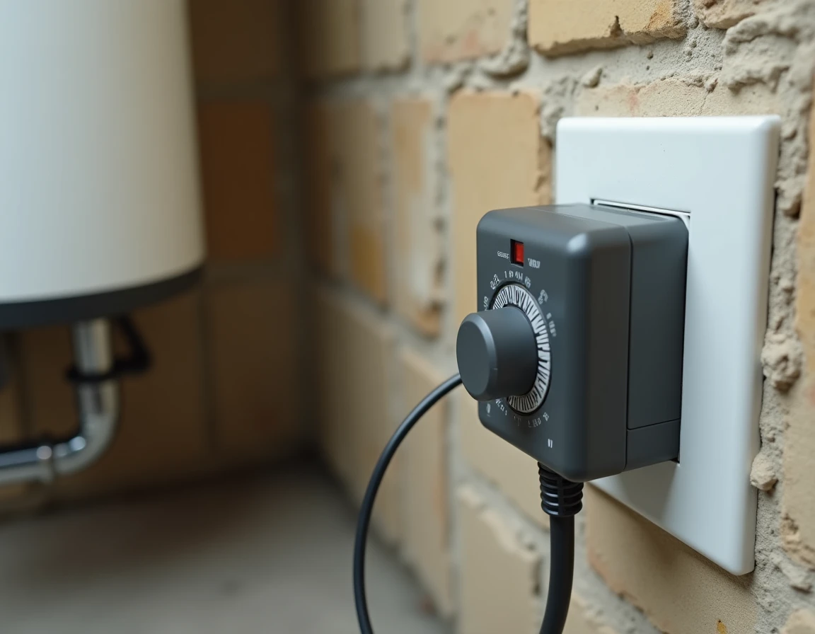 Programmateur horaire sur prise électrique pour gérer les heures creuses d'un chauffe-eau